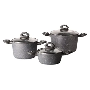 Valdinox Rock exclusieve grijze 6 delige pannenset met keramische coating - geschikt voor inductie
