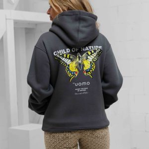 24 Uomo Child Of Nature Hoodie Dames Dark Grey