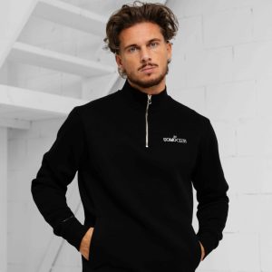 24 Uomo Club Half Zip Sweater Heren Black
