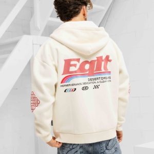 Equalité Desert Oversized Full Zip Hoodie Heren Gebroken Wit