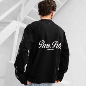 Pure Path Essence Of Life Longsleeve T-Shirt Heren Zwart