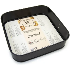 Meyerhoff Bakery Vierkante Springvorm 28 cm – Non-Stick Bakvorm – Zwart – Met Uitneembare Bodem – Voor Taart, Cake & Ovenschotels – Ovenbestendig