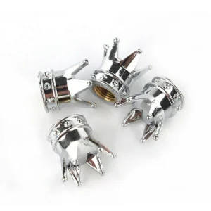 TT-products ventieldoppen Silver Crown zilver 4 stuks
