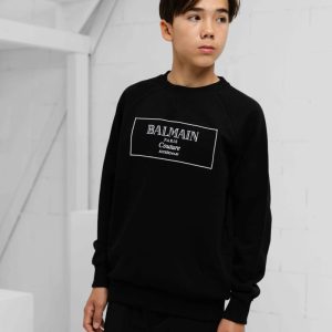 Balmain BX4P80 Sweater Kids Zwart