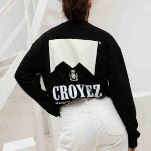 Croyez Maison Fumes Longsleeve T-Shirt Dames Zwart