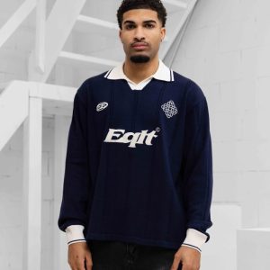 Equalité Knit Jersey Longsleeve Polo Heren Donkerblauw