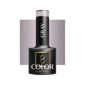 Ocho Nails grijze hybride nagellak 605 Gellak 5 g - Medium-steelnude grijstint - Professionele gel polish met langdurige glans