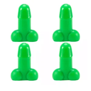 Tirecockz ventieldoppen cover penis / piemel siliconen 4 stuks groen