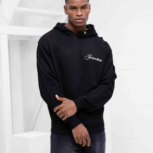 Jorcustom Custom University Oversized Hoodie Heren Zwart