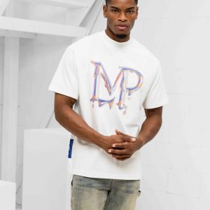 Le Monde Perdu Leaking Logo T-Shirt Heren Gebroken Wit