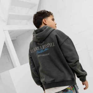 Malelions Relaxed Lifestyle Zip Hoodie Kids Donkergrijs