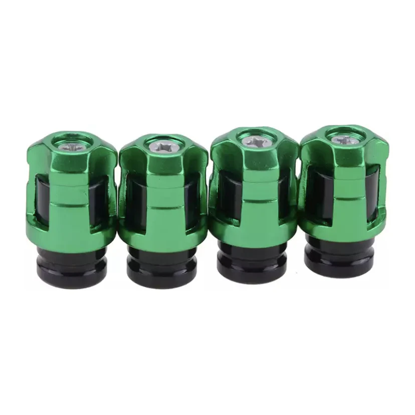 TT-products ventieldoppen Screw-on Green aluminium 4 stuks groen