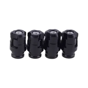 TT-products ventieldoppen Screw-on Black aluminium 4 stuks zwart