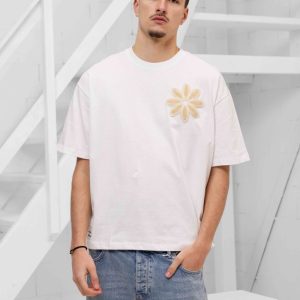Project X Paris Embroidered Flower T-Shirt Heren Wit