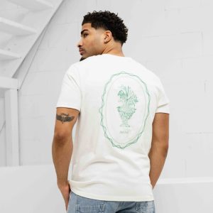 Pure Path Embroidered Vase T-Shirt Heren Gebroken Wit