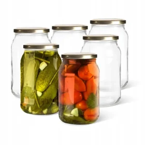 Altom Design Set van 6 Conserveringspotten 900 ml - Weckpot - Jampotten - Inmaakpotten - Voedsel bewaren, conserveren, inmaken