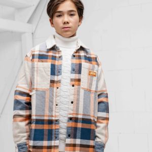 Vingino Lee Overshirt Kids Beige/Blauw