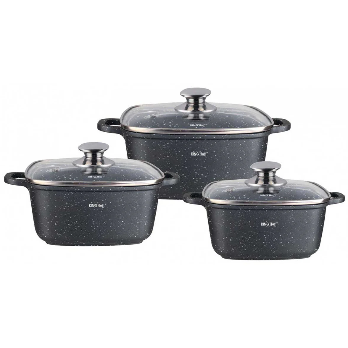 Kinghoff KH-1607 6-delige braadpannen set met marmeren coating - Afbeelding 2