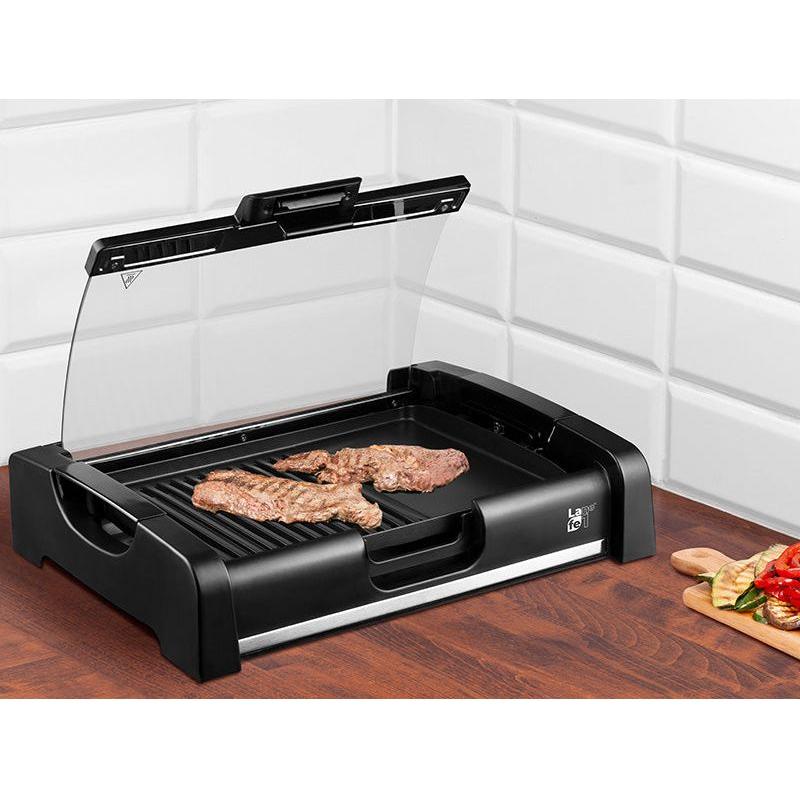 Lafe GRL003 elektrische barbecue grill met glazen deksel en antiaanbaklaag 1650W - tafelgrill grillplaat voor balkon - Afbeelding 8
