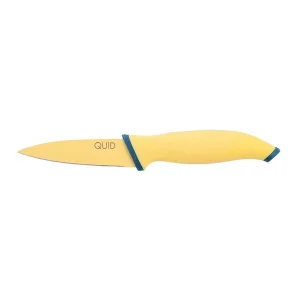 Quid Astral keukenmes 9 cm RVS geel/blauw