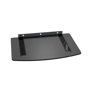 Cabletech Wandplank Voor Decorders / Dvd / Blu-ray-spelers / Gameconsoles - Gehard Glas - Max belastbaar gewicht 10Kg - Zwart