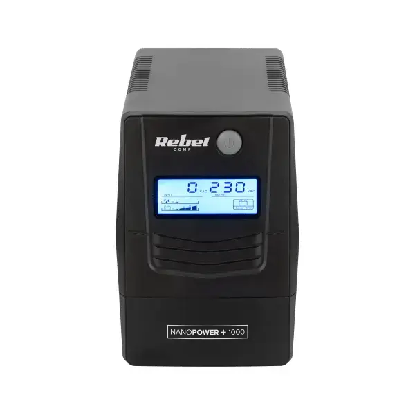 REBEL UPS 1000VA – LCD – Noodstroomvoorziening 600W – USB & RJ45 – Batterij Back-up voor PC & Router - Afbeelding 5